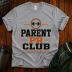 Parent PR Club T-Shirt — Fitness Parent Tee with Barbell Graphic