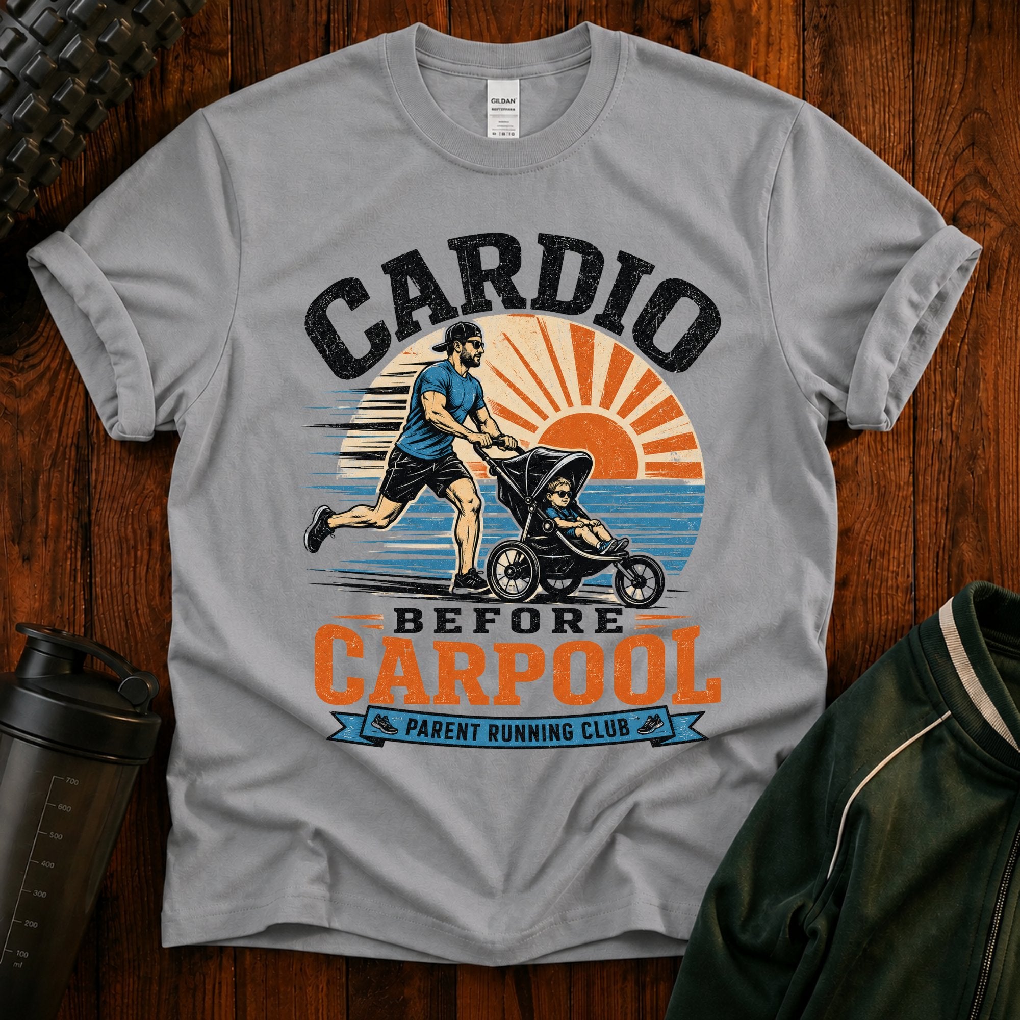 Cardio Before Carpool T-Shirt — Funny Parent Fitness Shirt