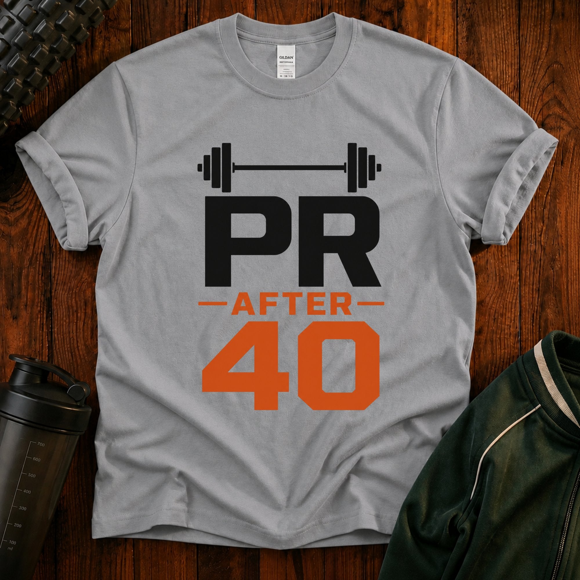 PR After 40 Fitness T-Shirt — Personal Record Tee for Over-40 Athletes