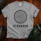 Stronger With Every Ring' Wood Grain Tee
