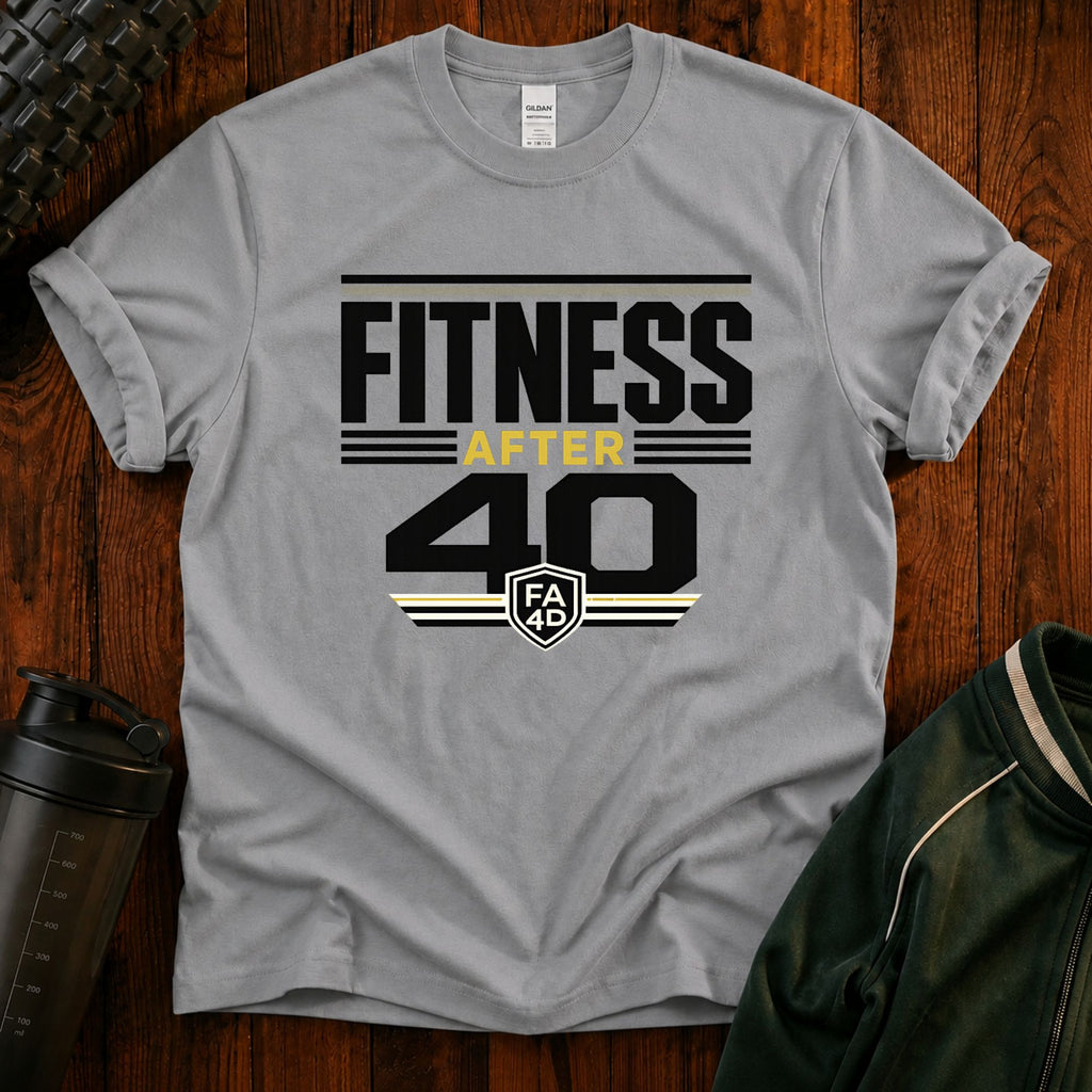 Fitness After 40 T-Shirt — Retro Gym Motivational Tee for Active Adults