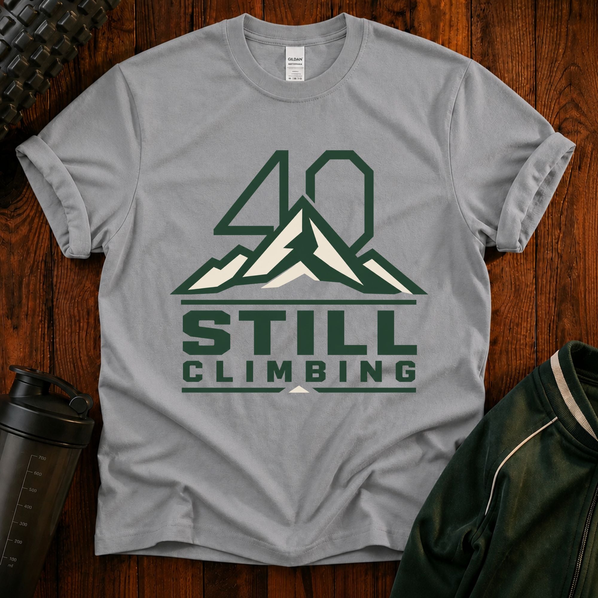 T‑Shirt — 40 Still Climbing Mountain Graphic Tee