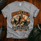 The Second Half Is Stronger T-Shirt — Motivational Basketball Retro Tee
