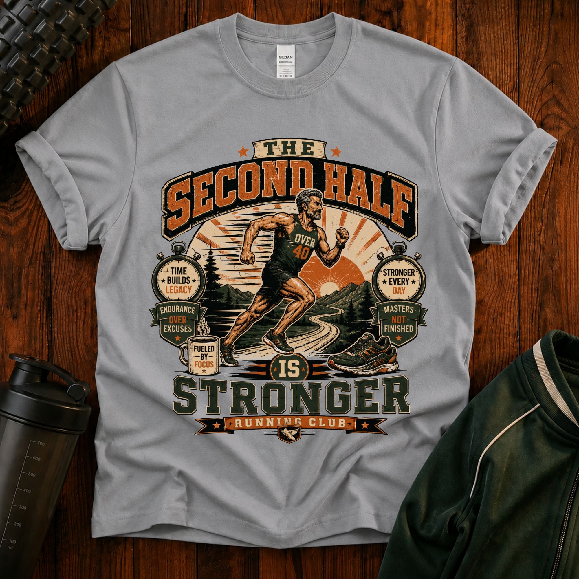 The Second Half Is Stronger T-Shirt — Motivational Basketball Retro Tee