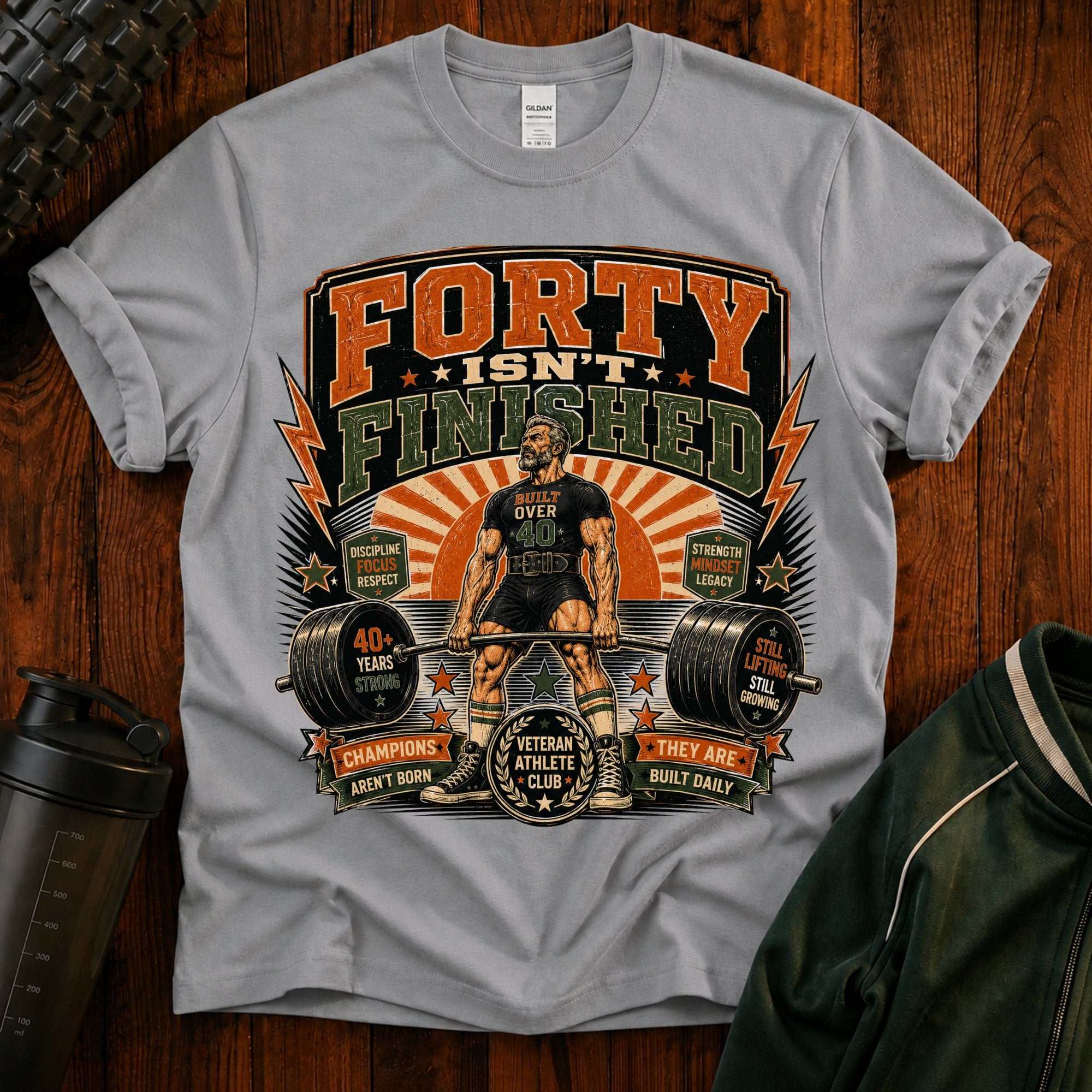 40 Isn't Finished T-Shirt — Retro Vintage 40th Birthday Tee
