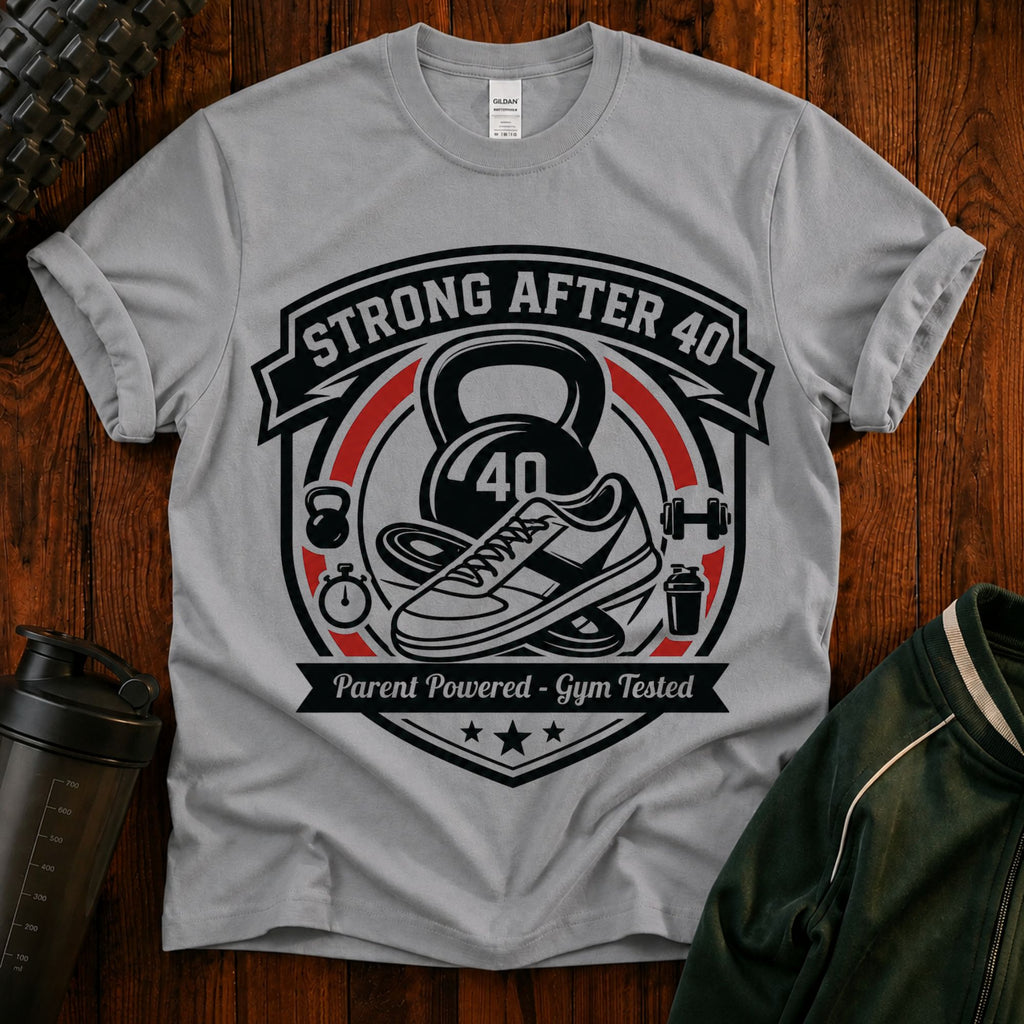 Strong After 40 T‑Shirt — Fitness Motivational 40th Birthday Tee