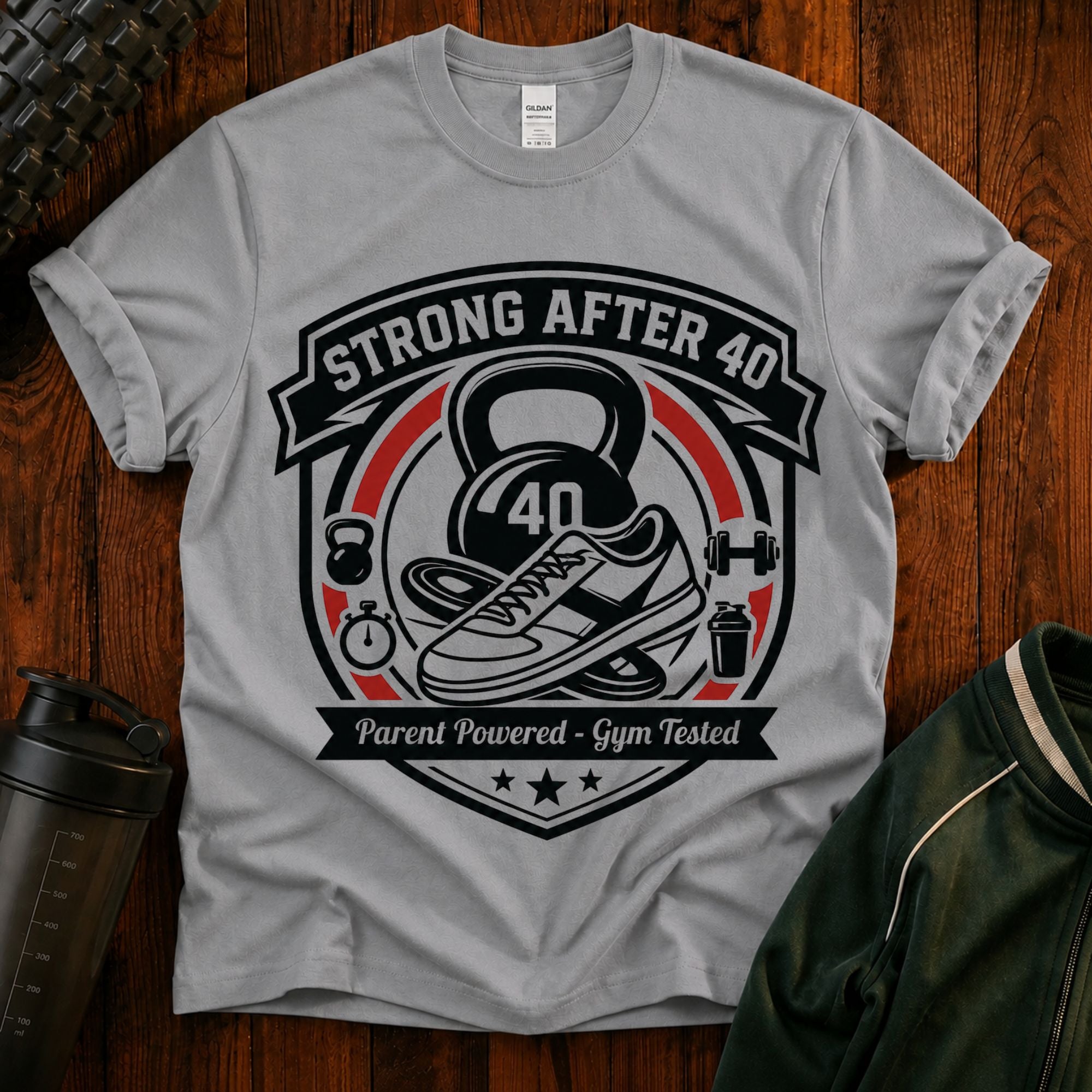 Strong After 40 T‑Shirt — Fitness Motivational 40th Birthday Tee