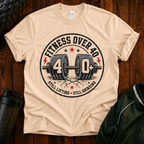 Still Lifting Still Grinding Fitness Over 40 graphic t-shirt for active adults over 40.