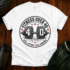 Still Lifting Still Grinding Fitness Over 40 graphic t-shirt for active adults over 40.