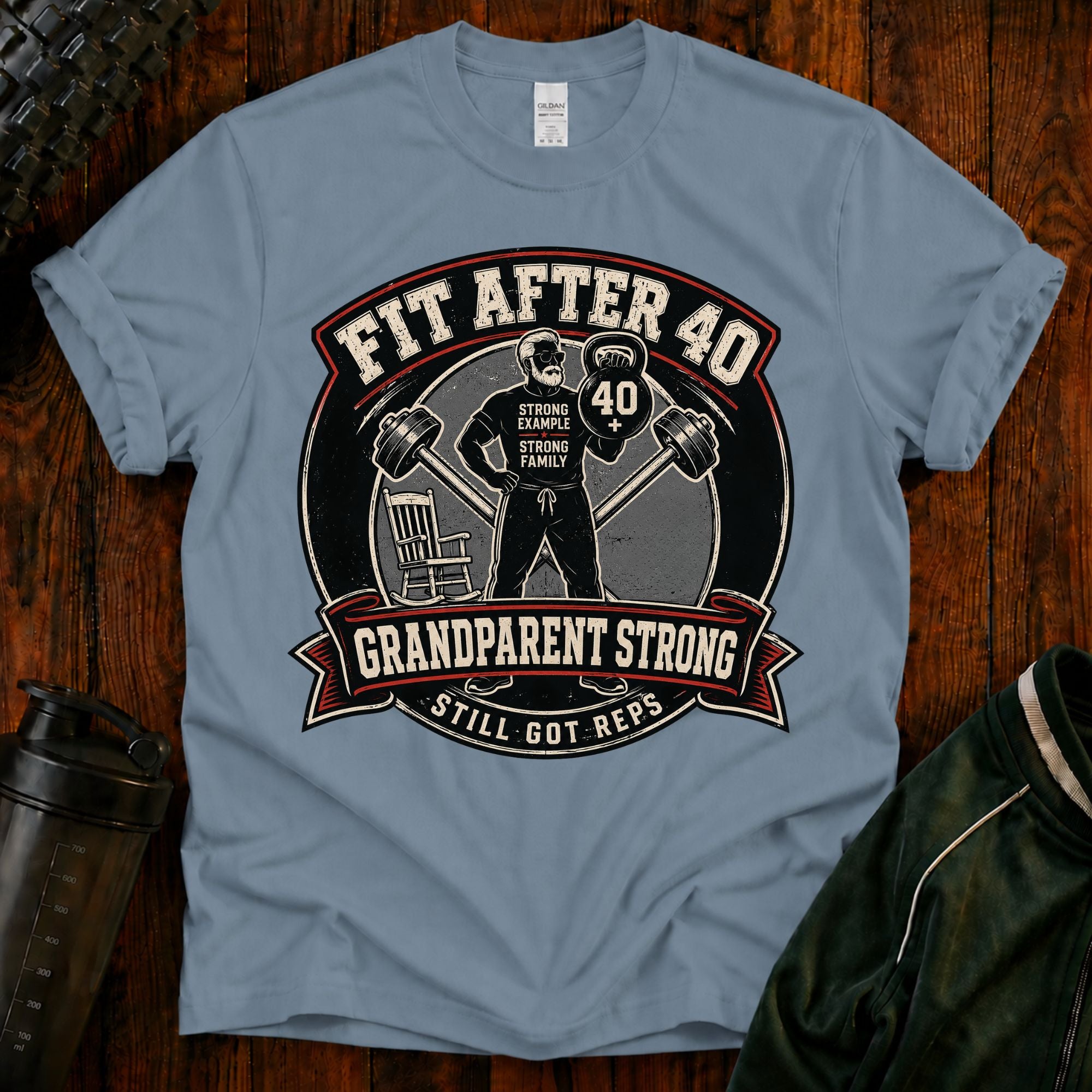 Fit After 40 T-Shirt — Grandparent Strong Fitness Tee