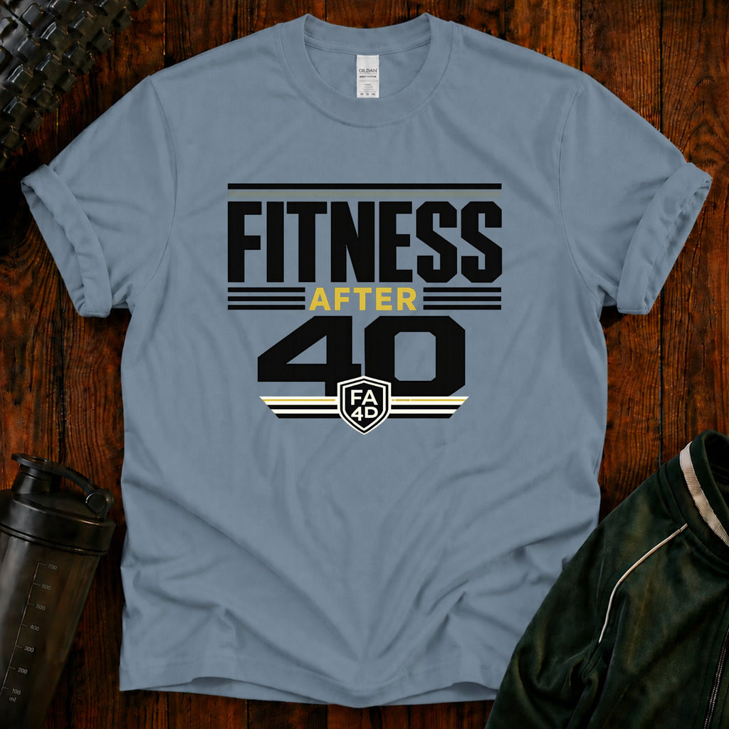 Fitness After 40 T-Shirt — Retro Gym Motivational Tee for Active Adults