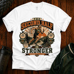 The Second Half Is Stronger T-Shirt — Motivational Basketball Retro Tee