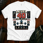 T-Shirt — Level 40 Unlocked Gamer Fitness Tee