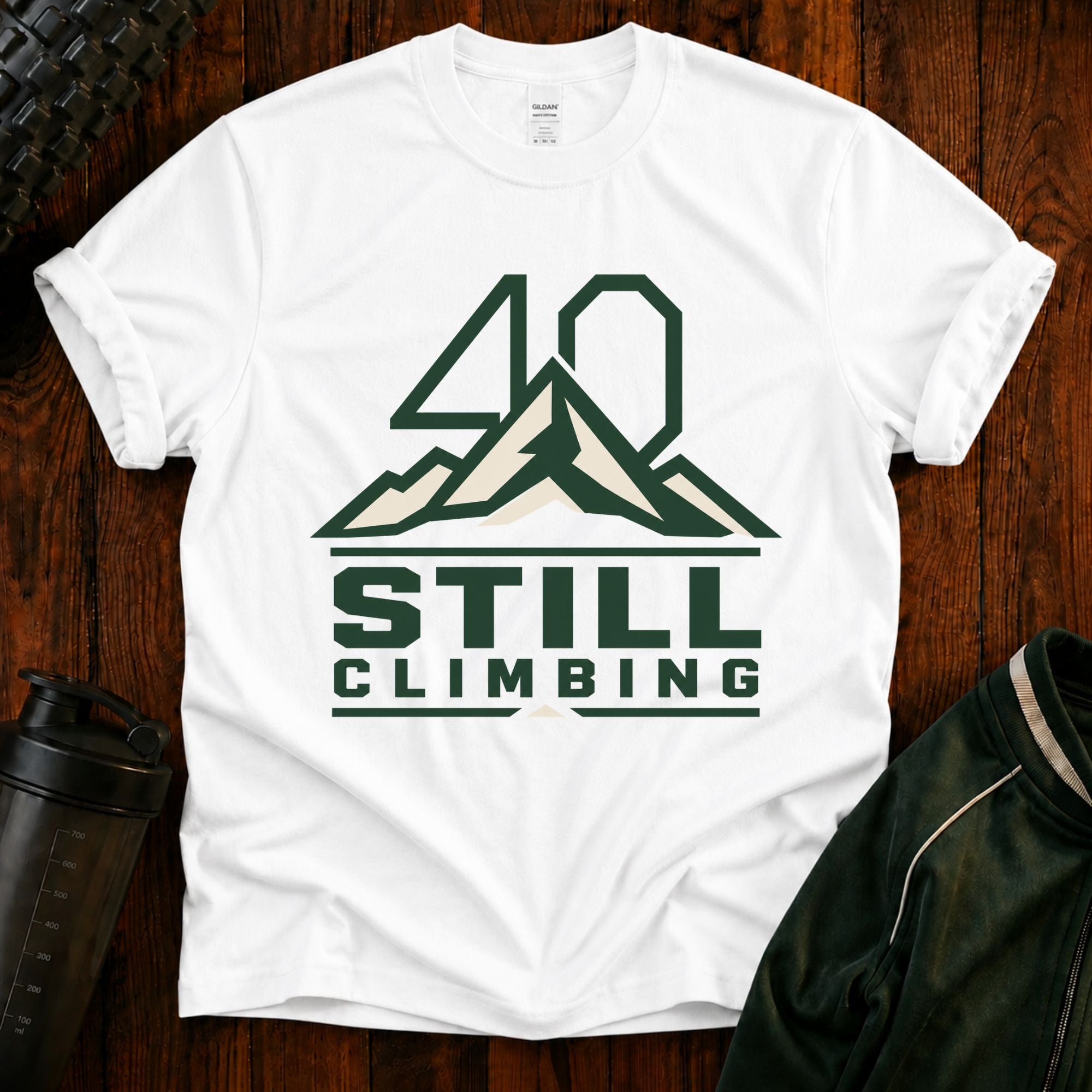 T‑Shirt — 40 Still Climbing Mountain Graphic Tee
