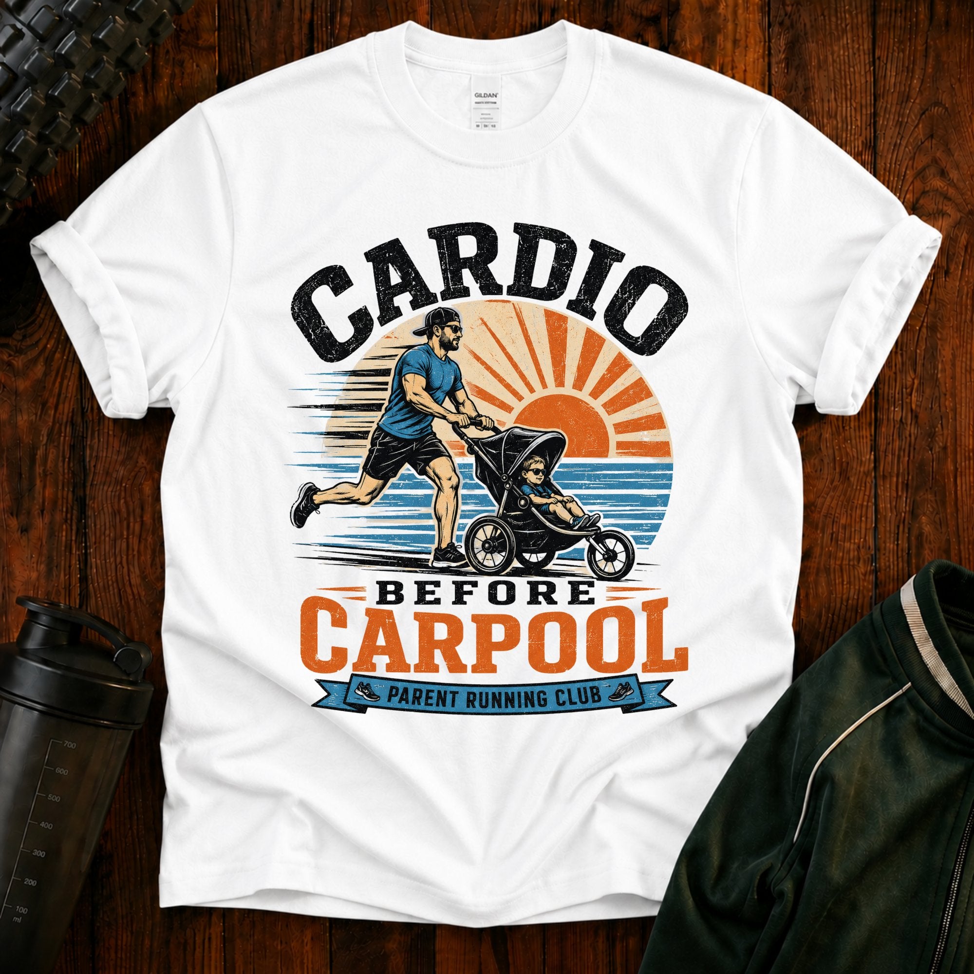 Cardio Before Carpool T-Shirt — Funny Parent Fitness Shirt