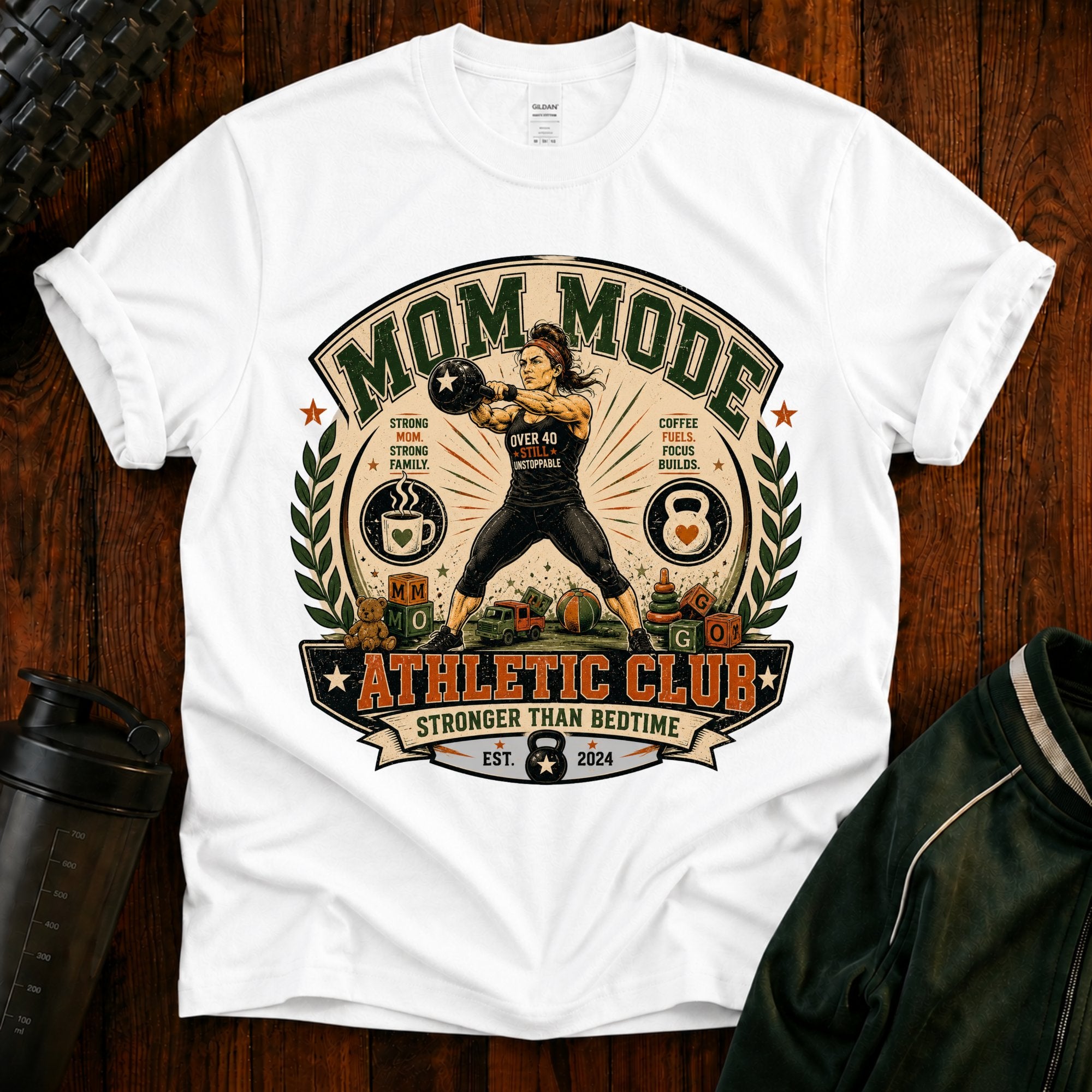 Mom Mode Athletic Club T-Shirt  -Mom Fitness Tee